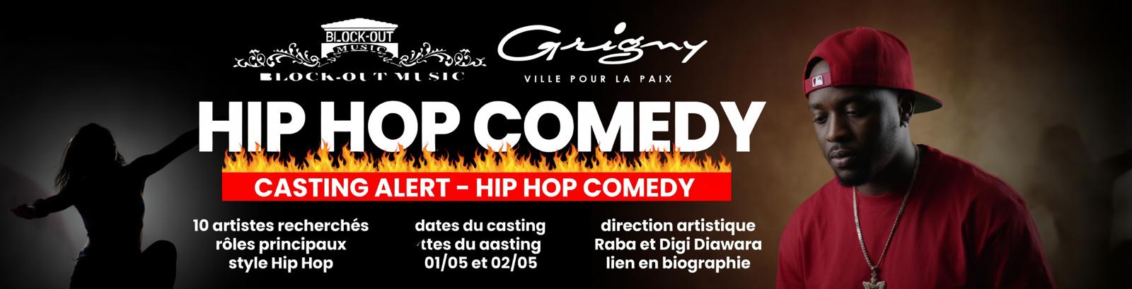 Bannière Hip Hop Comedy présentant l’univers visuel du projet